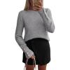 imagePRETTYGARDEN Womens Sweaters Fall Fashion 2025 Casual Crewneck Pullover Button Long Sleeve Cute Knit Tops Winter ClothesGrey