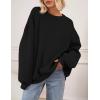 imagePRETTYGARDEN Crewneck Sweatshirt for Women Oversized Long Sleeve Pullover Tops Winter Fall Outfits 2025 Fashion ClothingBlack