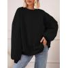 imagePRETTYGARDEN Crewneck Sweatshirt for Women Oversized Long Sleeve Pullover Tops Winter Fall Outfits 2025 Fashion ClothingBlack