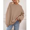 imagePRETTYGARDEN Crewneck Sweatshirt for Women Oversized Long Sleeve Pullover Tops Winter Fall Outfits 2025 Fashion ClothingCoffee