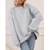 imagePRETTYGARDEN Crewneck Sweatshirt for Women Oversized Long Sleeve Pullover Tops Winter Fall Outfits 2025 Fashion ClothingGrey