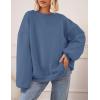 imagePRETTYGARDEN Crewneck Sweatshirt for Women Oversized Long Sleeve Pullover Tops Winter Fall Outfits 2025 Fashion ClothingGrey Blue