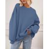 imagePRETTYGARDEN Crewneck Sweatshirt for Women Oversized Long Sleeve Pullover Tops Winter Fall Outfits 2025 Fashion ClothingGrey Blue