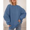 imagePRETTYGARDEN Crewneck Sweatshirt for Women Oversized Long Sleeve Pullover Tops Winter Fall Outfits 2025 Fashion ClothingGrey Blue