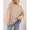 imagePRETTYGARDEN Crewneck Sweatshirt for Women Oversized Long Sleeve Pullover Tops Winter Fall Outfits 2025 Fashion ClothingKhaki