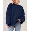 imagePRETTYGARDEN Crewneck Sweatshirt for Women Oversized Long Sleeve Pullover Tops Winter Fall Outfits 2025 Fashion ClothingNavy Blue