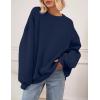 imagePRETTYGARDEN Crewneck Sweatshirt for Women Oversized Long Sleeve Pullover Tops Winter Fall Outfits 2025 Fashion ClothingNavy Blue