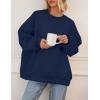 imagePRETTYGARDEN Crewneck Sweatshirt for Women Oversized Long Sleeve Pullover Tops Winter Fall Outfits 2025 Fashion ClothingNavy Blue