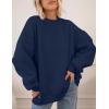 imagePRETTYGARDEN Crewneck Sweatshirt for Women Oversized Long Sleeve Pullover Tops Winter Fall Outfits 2025 Fashion ClothingNavy Blue