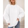 imagePRETTYGARDEN Crewneck Sweatshirt for Women Oversized Long Sleeve Pullover Tops Winter Fall Outfits 2025 Fashion ClothingWhite