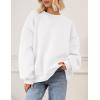 imagePRETTYGARDEN Crewneck Sweatshirt for Women Oversized Long Sleeve Pullover Tops Winter Fall Outfits 2025 Fashion ClothingWhite
