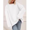 imagePRETTYGARDEN Crewneck Sweatshirt for Women Oversized Long Sleeve Pullover Tops Winter Fall Outfits 2025 Fashion ClothingWhite