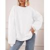 imagePRETTYGARDEN Crewneck Sweatshirt for Women Oversized Long Sleeve Pullover Tops Winter Fall Outfits 2025 Fashion ClothingWhite