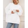 imagePRETTYGARDEN Crewneck Sweatshirt for Women Oversized Long Sleeve Pullover Tops Winter Fall Outfits 2025 Fashion ClothingWhite