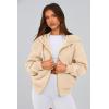 imagePRETTYGARDEN Hoodies for Women Sweatshirt Zip Up Hoodie Fall Fashion 2025 Trendy Long Sleeve Jackets Winter Clothing OutfitsApricot