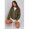 imagePRETTYGARDEN Hoodies for Women Sweatshirt Zip Up Hoodie Fall Fashion 2025 Trendy Long Sleeve Jackets Winter Clothing OutfitsArmy Green