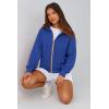 imagePRETTYGARDEN Hoodies for Women Sweatshirt Zip Up Hoodie Fall Fashion 2025 Trendy Long Sleeve Jackets Winter Clothing OutfitsBright Blue