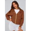 imagePRETTYGARDEN Hoodies for Women Sweatshirt Zip Up Hoodie Fall Fashion 2025 Trendy Long Sleeve Jackets Winter Clothing OutfitsBrown