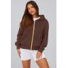 imagePRETTYGARDEN Hoodies for Women Sweatshirt Zip Up Hoodie Fall Fashion 2025 Trendy Long Sleeve Jackets Winter Clothing OutfitsBrown Coffee