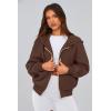 imagePRETTYGARDEN Hoodies for Women Sweatshirt Zip Up Hoodie Fall Fashion 2025 Trendy Long Sleeve Jackets Winter Clothing OutfitsBrown Coffee