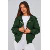 imagePRETTYGARDEN Hoodies for Women Sweatshirt Zip Up Hoodie Fall Fashion 2025 Trendy Long Sleeve Jackets Winter Clothing OutfitsDark Green