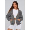 imagePRETTYGARDEN Hoodies for Women Sweatshirt Zip Up Hoodie Fall Fashion 2025 Trendy Long Sleeve Jackets Winter Clothing OutfitsDark Grey