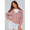 imagePRETTYGARDEN Hoodies for Women Sweatshirt Zip Up Hoodie Fall Fashion 2025 Trendy Long Sleeve Jackets Winter Clothing OutfitsDusty Pink