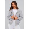 imagePRETTYGARDEN Hoodies for Women Sweatshirt Zip Up Hoodie Fall Fashion 2025 Trendy Long Sleeve Jackets Winter Clothing OutfitsGrey
