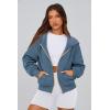 imagePRETTYGARDEN Hoodies for Women Sweatshirt Zip Up Hoodie Fall Fashion 2025 Trendy Long Sleeve Jackets Winter Clothing OutfitsGrey Blue