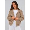 imagePRETTYGARDEN Hoodies for Women Sweatshirt Zip Up Hoodie Fall Fashion 2025 Trendy Long Sleeve Jackets Winter Clothing OutfitsGrey Khaki