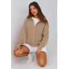 imagePRETTYGARDEN Hoodies for Women Sweatshirt Zip Up Hoodie Fall Fashion 2025 Trendy Long Sleeve Jackets Winter Clothing OutfitsGrey Khaki