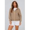 imagePRETTYGARDEN Hoodies for Women Sweatshirt Zip Up Hoodie Fall Fashion 2025 Trendy Long Sleeve Jackets Winter Clothing OutfitsGrey Khaki