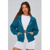 imagePRETTYGARDEN Hoodies for Women Sweatshirt Zip Up Hoodie Fall Fashion 2025 Trendy Long Sleeve Jackets Winter Clothing OutfitsLake Blue