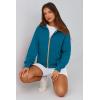 imagePRETTYGARDEN Hoodies for Women Sweatshirt Zip Up Hoodie Fall Fashion 2025 Trendy Long Sleeve Jackets Winter Clothing OutfitsLake Blue