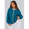 imagePRETTYGARDEN Hoodies for Women Sweatshirt Zip Up Hoodie Fall Fashion 2025 Trendy Long Sleeve Jackets Winter Clothing OutfitsLake Blue