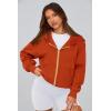 imagePRETTYGARDEN Hoodies for Women Sweatshirt Zip Up Hoodie Fall Fashion 2025 Trendy Long Sleeve Jackets Winter Clothing OutfitsOrange