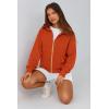 imagePRETTYGARDEN Hoodies for Women Sweatshirt Zip Up Hoodie Fall Fashion 2025 Trendy Long Sleeve Jackets Winter Clothing OutfitsOrange