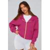 imagePRETTYGARDEN Hoodies for Women Sweatshirt Zip Up Hoodie Fall Fashion 2025 Trendy Long Sleeve Jackets Winter Clothing OutfitsRose Red