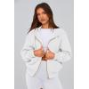 imagePRETTYGARDEN Hoodies for Women Sweatshirt Zip Up Hoodie Fall Fashion 2025 Trendy Long Sleeve Jackets Winter Clothing OutfitsWhite