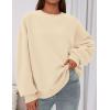 imagePRETTYGARDEN Sweatshirts for Women Oversized Crewneck Fleece Pullover Long Sleeve Tops Comfy 2025 Fall Winter Fashion OutfitsBeige