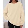 imagePRETTYGARDEN Sweatshirts for Women Oversized Crewneck Fleece Pullover Long Sleeve Tops Comfy 2025 Fall Winter Fashion OutfitsBeige