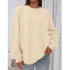 imagePRETTYGARDEN Sweatshirts for Women Oversized Crewneck Fleece Pullover Long Sleeve Tops Comfy 2025 Fall Winter Fashion OutfitsBeige