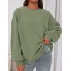 imagePRETTYGARDEN Sweatshirts for Women Oversized Crewneck Fleece Pullover Long Sleeve Tops Comfy 2025 Fall Winter Fashion OutfitsForest Green