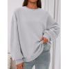 imagePRETTYGARDEN Sweatshirts for Women Oversized Crewneck Fleece Pullover Long Sleeve Tops Comfy 2025 Fall Winter Fashion OutfitsGrey