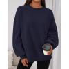 imagePRETTYGARDEN Sweatshirts for Women Oversized Crewneck Fleece Pullover Long Sleeve Tops Comfy 2025 Fall Winter Fashion OutfitsNavy Blue