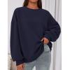 imagePRETTYGARDEN Sweatshirts for Women Oversized Crewneck Fleece Pullover Long Sleeve Tops Comfy 2025 Fall Winter Fashion OutfitsNavy Blue