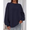 imagePRETTYGARDEN Sweatshirts for Women Oversized Crewneck Fleece Pullover Long Sleeve Tops Comfy 2025 Fall Winter Fashion OutfitsNavy Blue