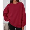 imagePRETTYGARDEN Sweatshirts for Women Oversized Crewneck Fleece Pullover Long Sleeve Tops Comfy 2025 Fall Winter Fashion OutfitsRed