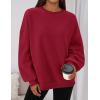 imagePRETTYGARDEN Sweatshirts for Women Oversized Crewneck Fleece Pullover Long Sleeve Tops Comfy 2025 Fall Winter Fashion OutfitsRed