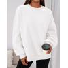 imagePRETTYGARDEN Sweatshirts for Women Oversized Crewneck Fleece Pullover Long Sleeve Tops Comfy 2025 Fall Winter Fashion OutfitsWhite